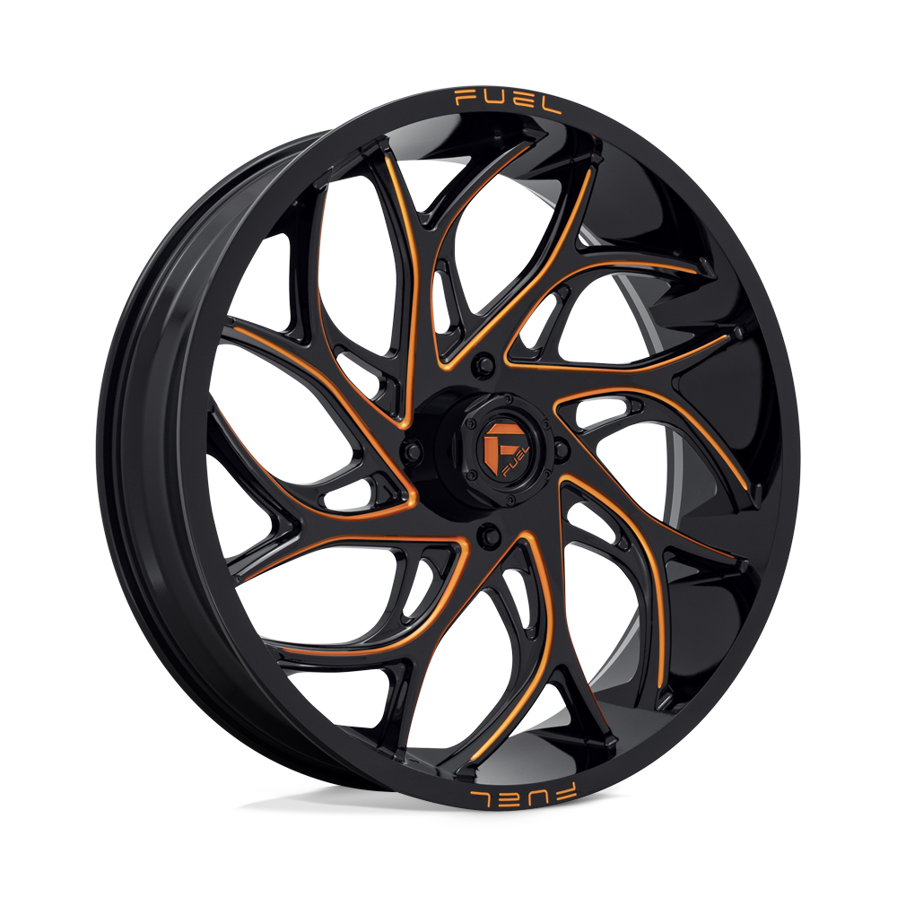 24x7 Fuel UTV D780 RUNNER UTV Gloss Black Milled Orange Wheel 4x137 (13mm)