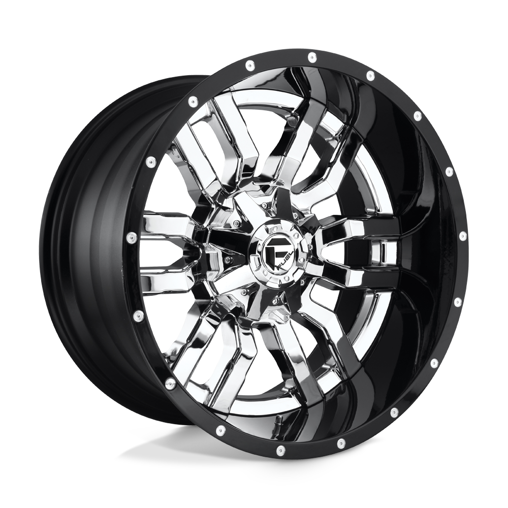 20x12 Fuel D270 Sledge Chrome W/Black Lip Wheel 8x180 (-43mm)
