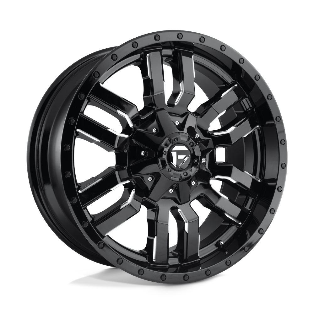 20x9 Fuel D595 Sledge Gloss Black & Milled Wheel 8x6.5 (1mm)