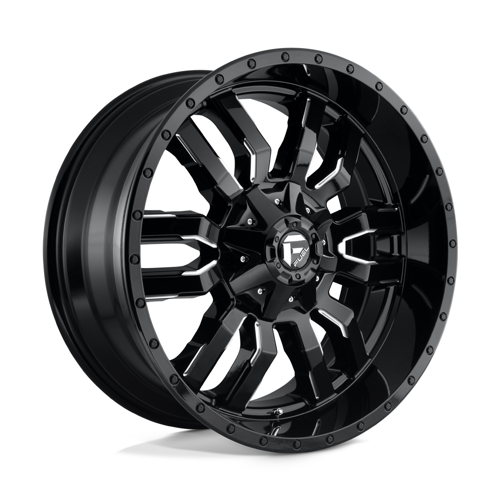 22x10 Fuel D595 Sledge Gloss Black & Milled Wheel 8x180 (10mm)