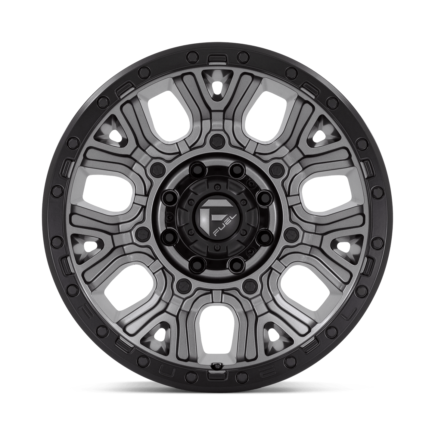 20x9 Fuel D825 Traction Matte Gunmetal W/ Black Ring Wheel 8x180 (1mm)