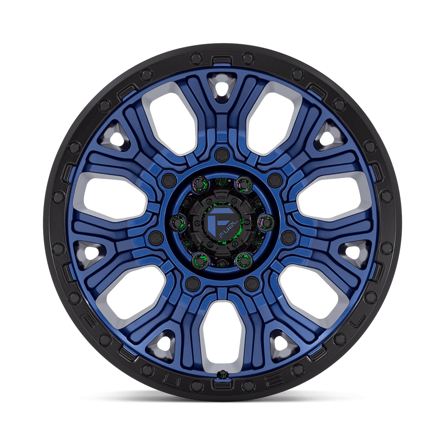 20x10 Fuel D827 Traction Dark Blue With Black Ring Wheel 6x5.5 (-18mm)