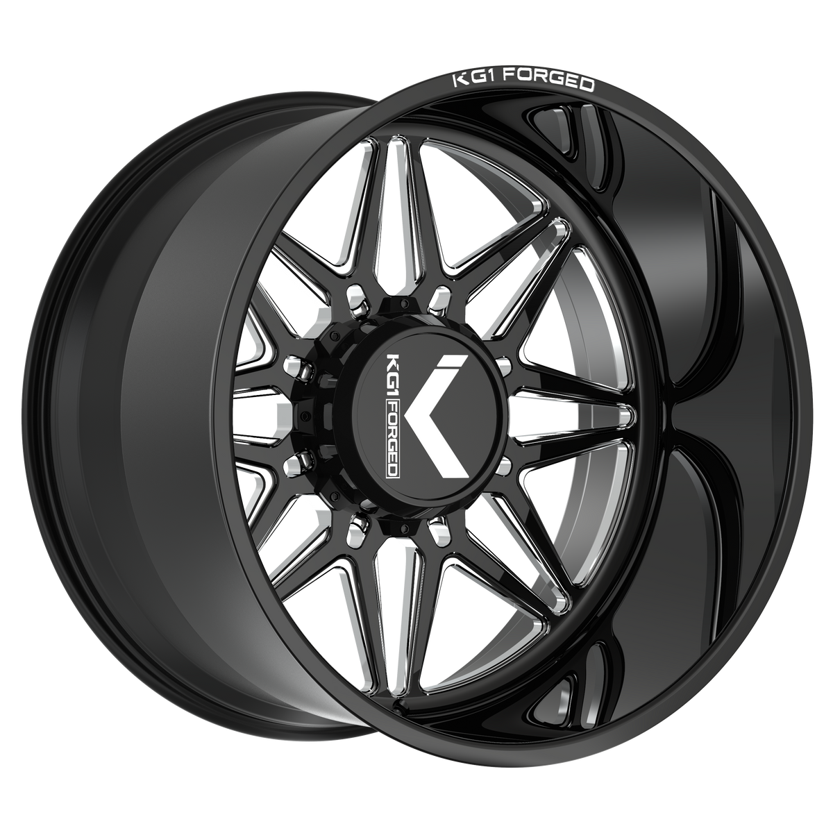 22x12 KG1 Forged KF058 Trickstar Gloss Black Milled Wheel Blank (-44mm)