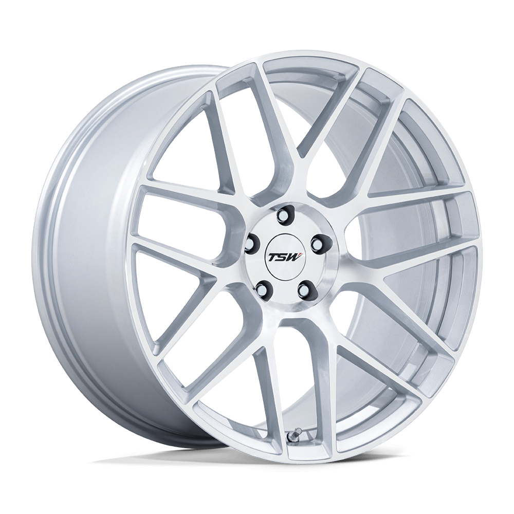 17x8 TSW TW002 Lasarthe Gloss Silver Machined Wheel 5x120 (35mm)