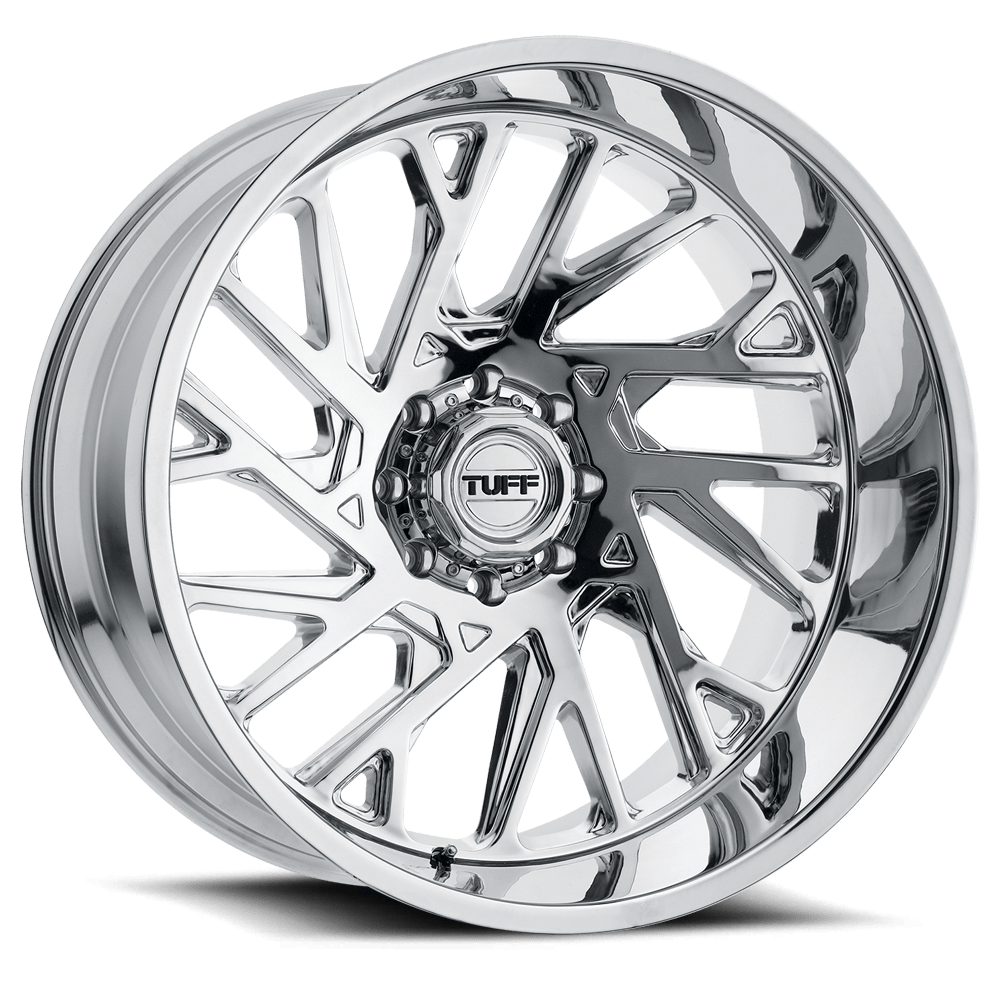 26x14 Tuff T4B Chrome DIRECTIONAL Left Wheel 8x170 (-72mm)