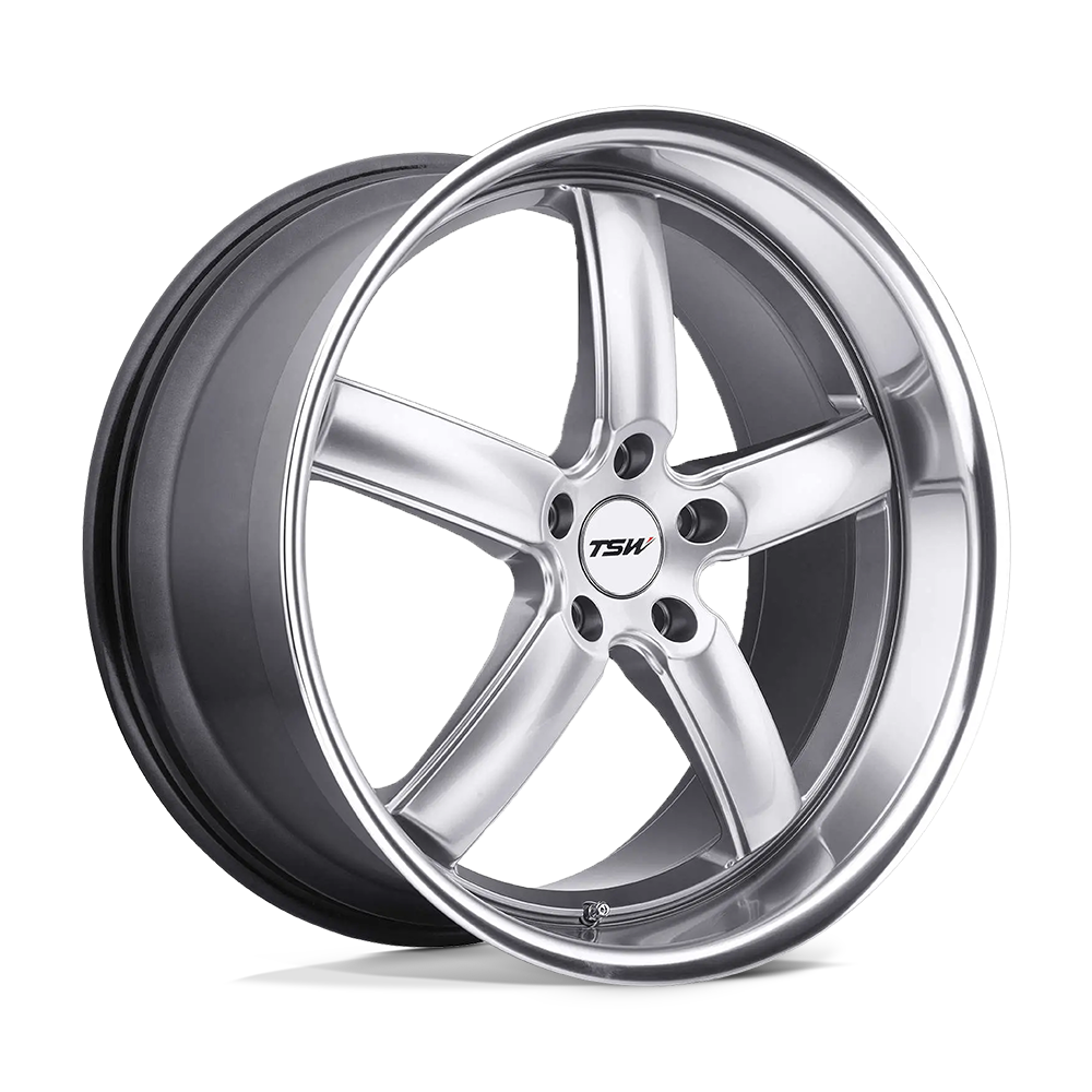 17x8 TSW STOWE HYPER SILVER W/ MIRROR CUT LIP Wheel 5x112 (32mm)