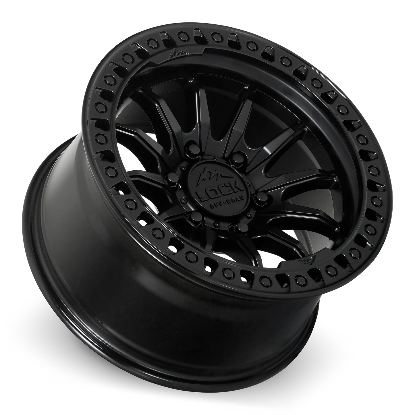 20x9 Lock Off-Road Trail Matte Black With Gloss Black Ring Wheel 8x6.5 (1mm)