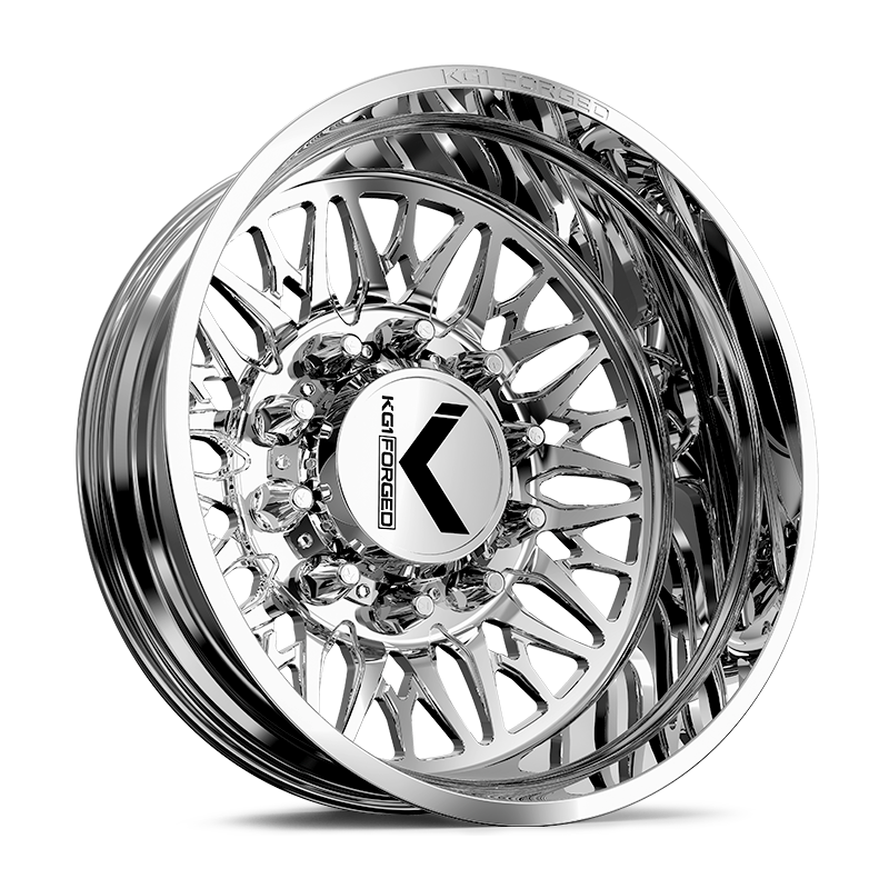 22x8.25 KG1 Forged KD014 Trident-D Polished DUALLY REAR Wheel 10x285 (145mm)