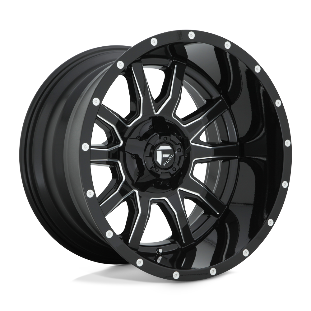 20x12 Fuel D627 VANDAL GLOSS BLACK MILLED Wheel 5x4.5/5x5 (-43mm)