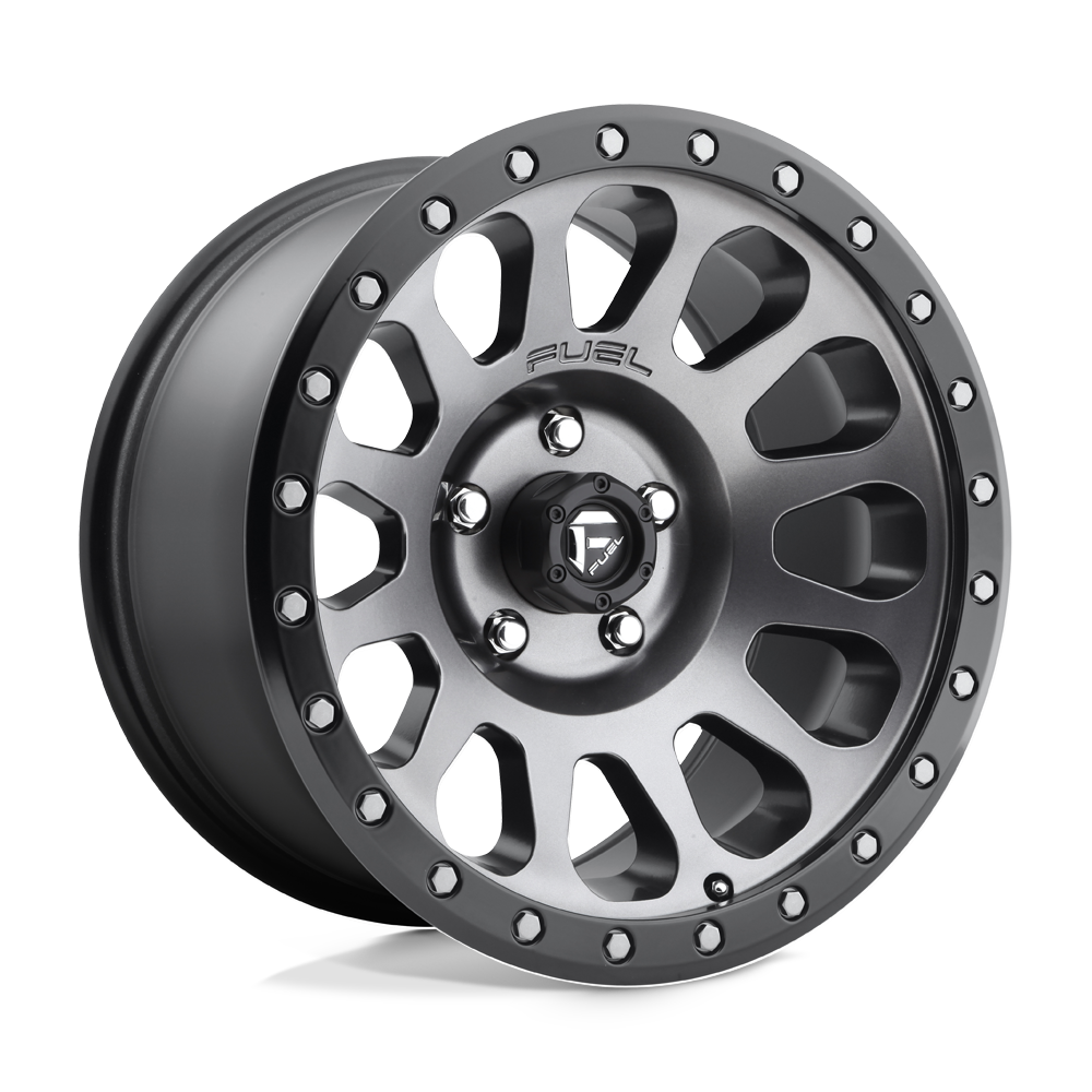 20x10 Fuel D601 Vector Matte Gunmetal Black Ring Wheel 5x5 (-18mm)
