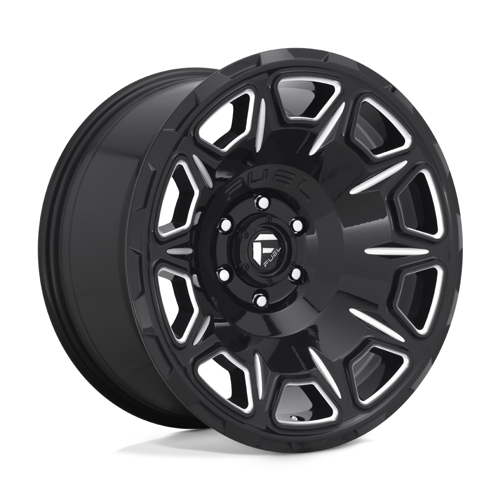 17x9 Fuel D688 VENGEANCE GLOSS BLACK MILLED Wheel 6x135 (-12mm)