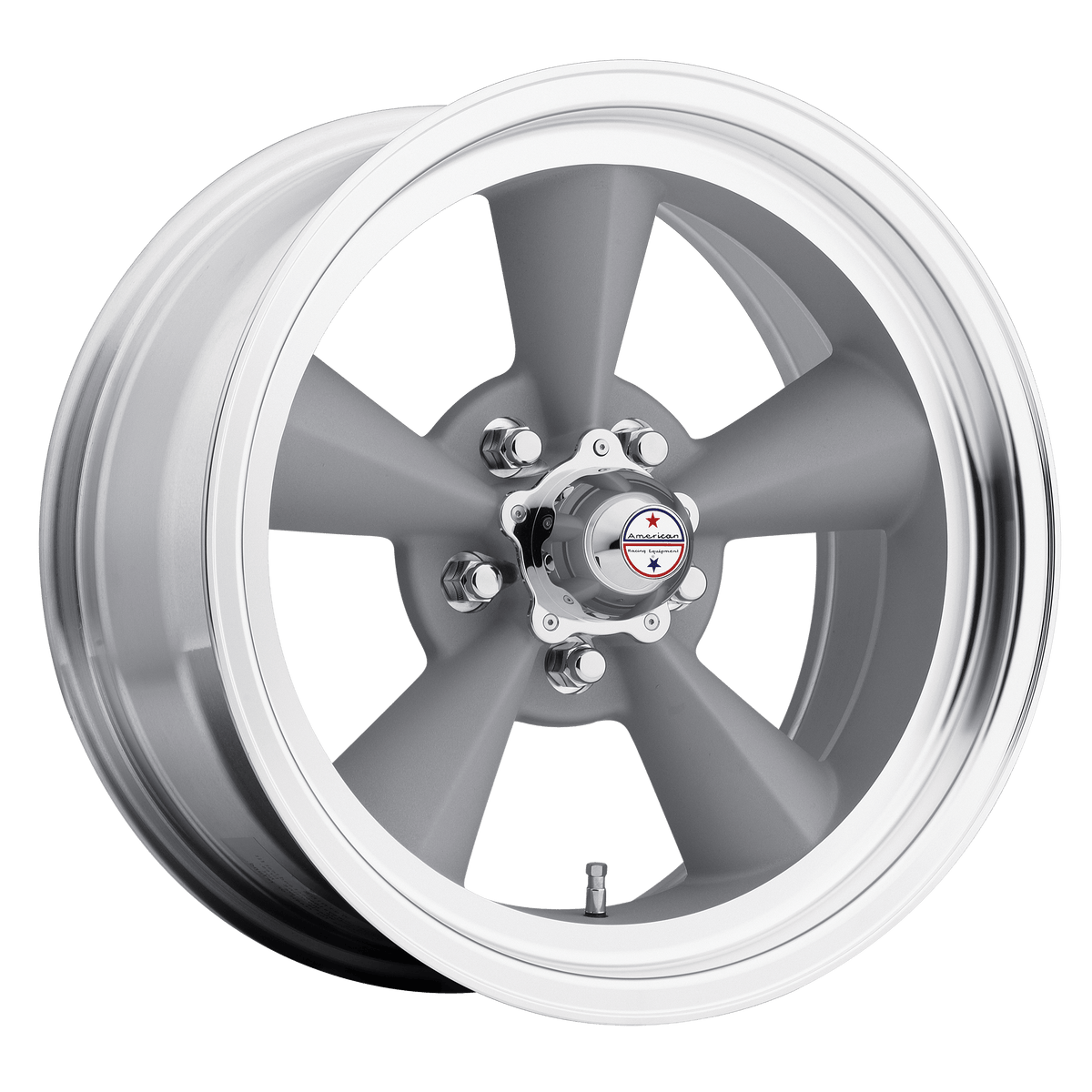 15x5 American Racing VN309 TT O Vintage Silver Mach Lip Wheel 5x4.5 (-6mm)