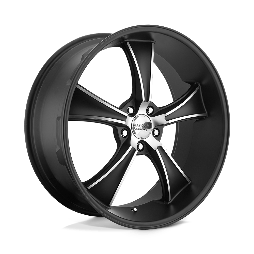 18x9.5 American Racing VN805 BLVD Satin Blk W/ Machined Face Wheel 5x4.5 (0mm)