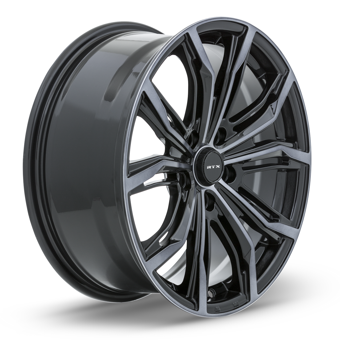 17x7.5 RTX Black Widow Black Machined Grey Wheel 5x4.5 (42mm)