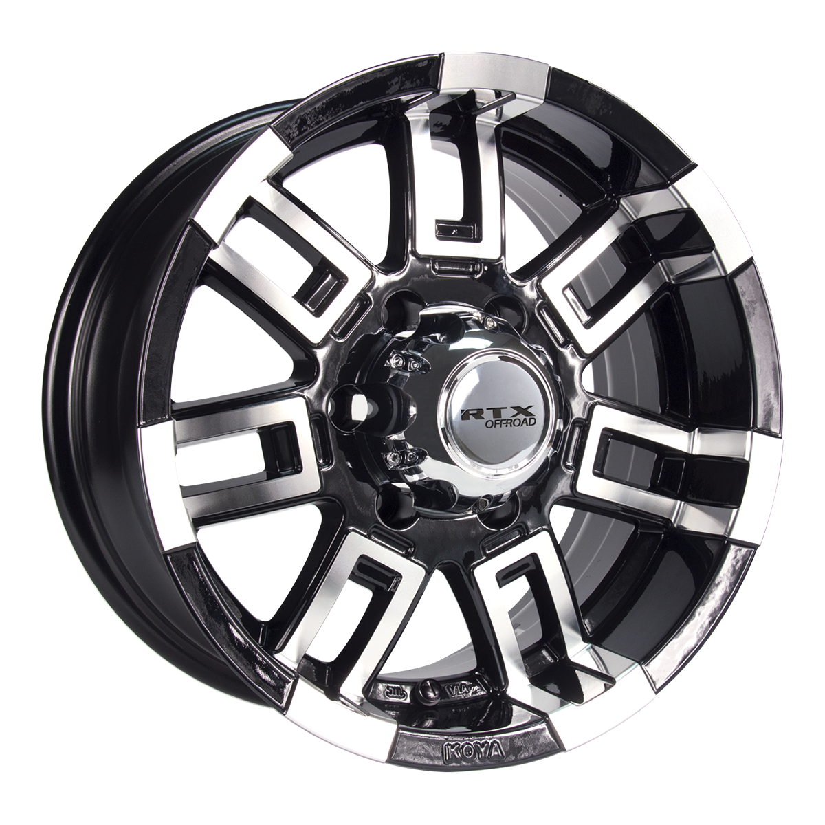 16x8 RTX Crush Black Machined Wheel 5x4.5 (12mm)