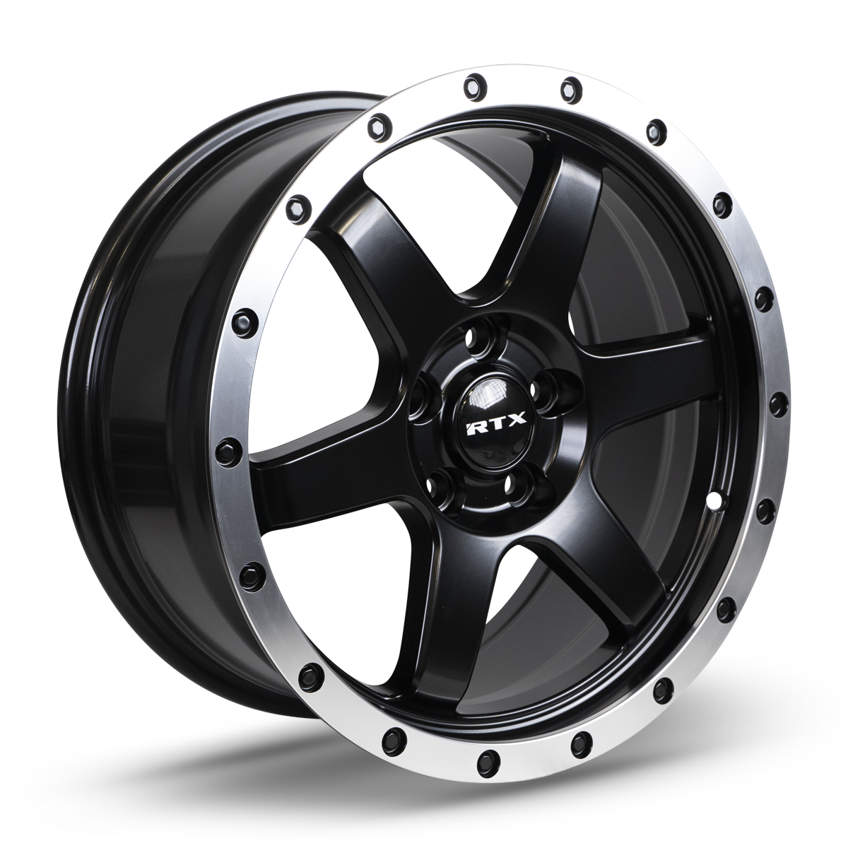 17x8 RTX Dakar Satin Black Machined Edge Lip Wheel 5x4.5 (35mm)