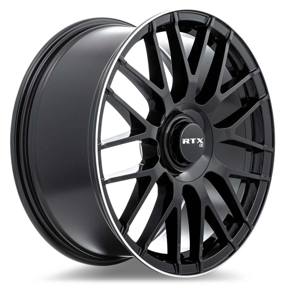 19x8.5 RTX MB01 Gloss Black with Machined Lip Wheel 5x112 (38mm)