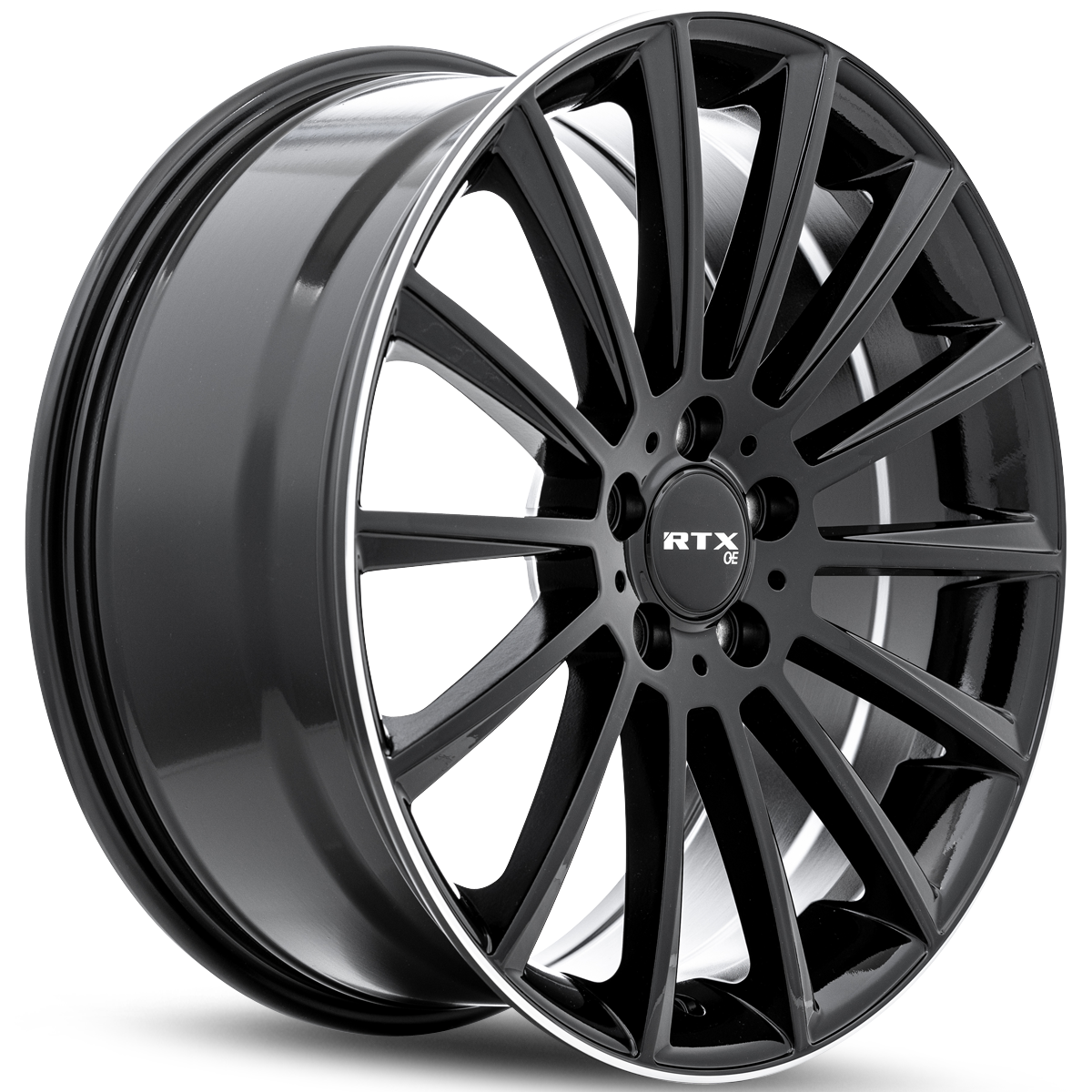 19x8 RTX MB-02 Gloss Black with Machined Lip Wheel 5x112 (38mm)