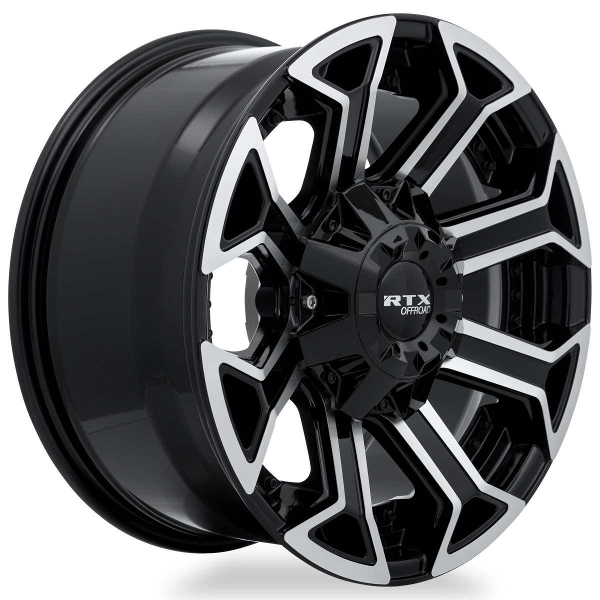 20x10 RTX Peak (8 Spks.) Gloss Black Machined Wheel 8x180 (-18mm)