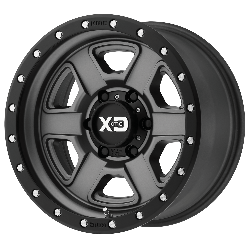 17x9 XD XD133 FUSION OFF-ROAD Satin Gray W/ Satin Black Lip Wheel 5x5 (-12mm)