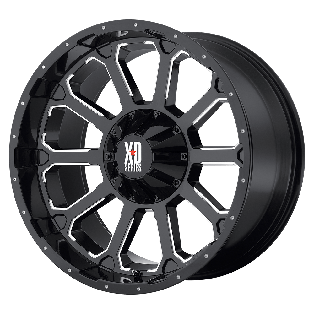 18x9 XD XD806 BOMB Gloss Black W/ Milled Accents Wheel 5x5/5x135 (0mm)