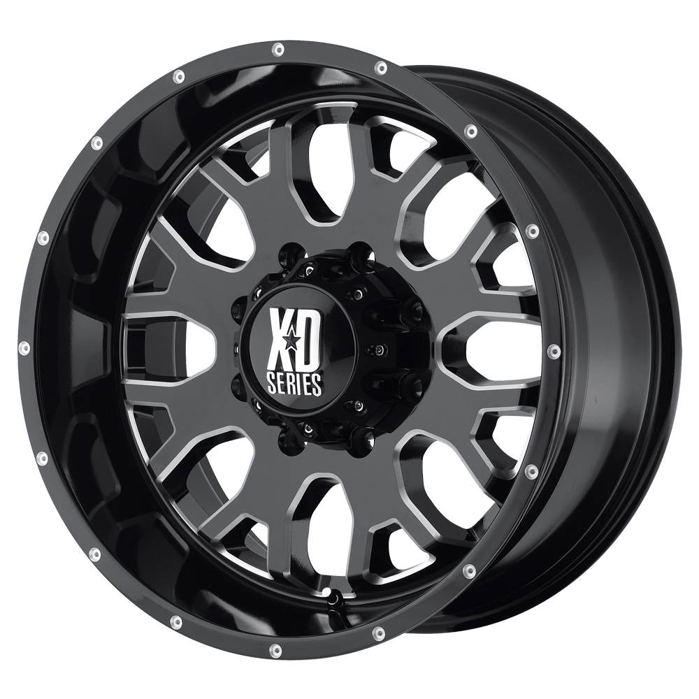 18x9 XD XD808 MENACE Gloss Black With Milled Accents Wheel 5x5 (0mm)
