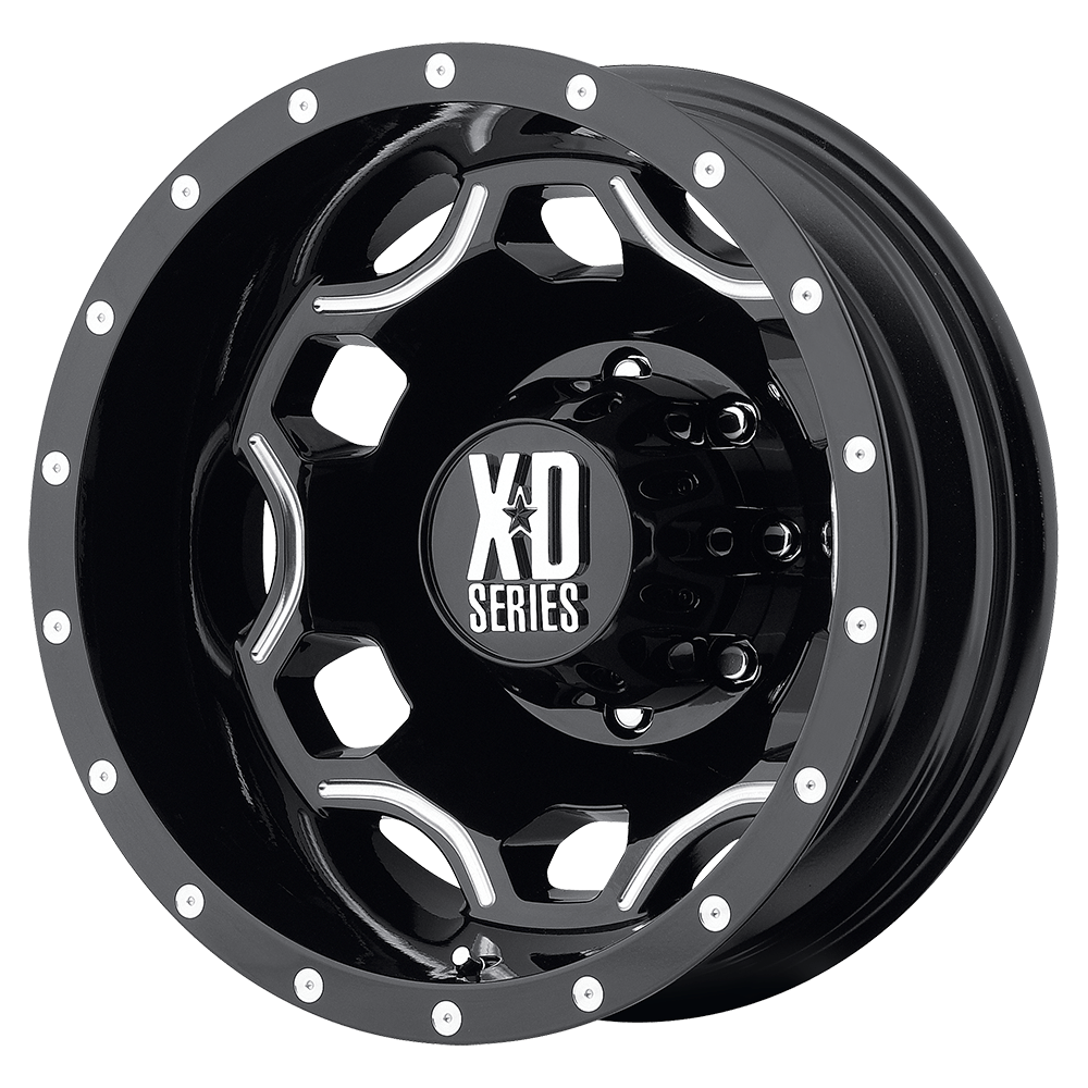 17x6 XD XD814 CRUX Gloss Black With Milled Accents Wheel 8X6.5 (-134mm)