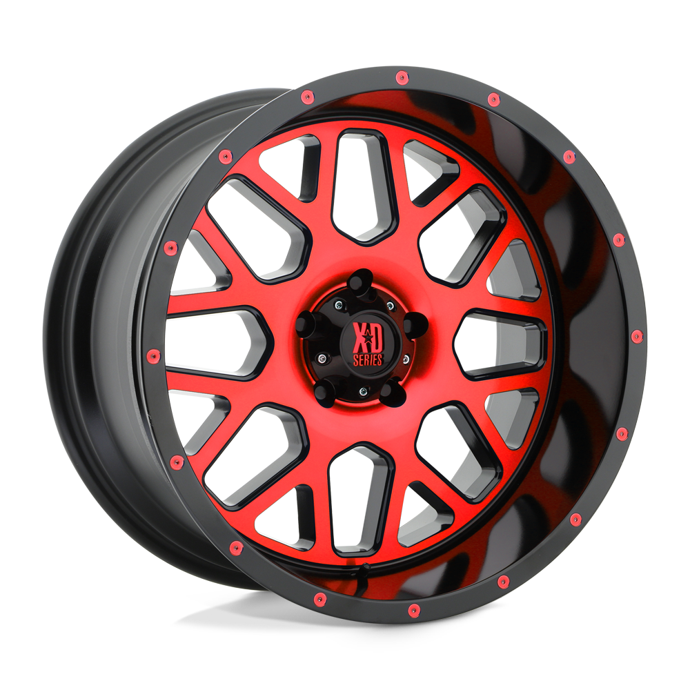 20x10 XD XD820 GRENADE Satin Blk Mach Face W/ Red Tint Wheel 5x5 (-24mm)