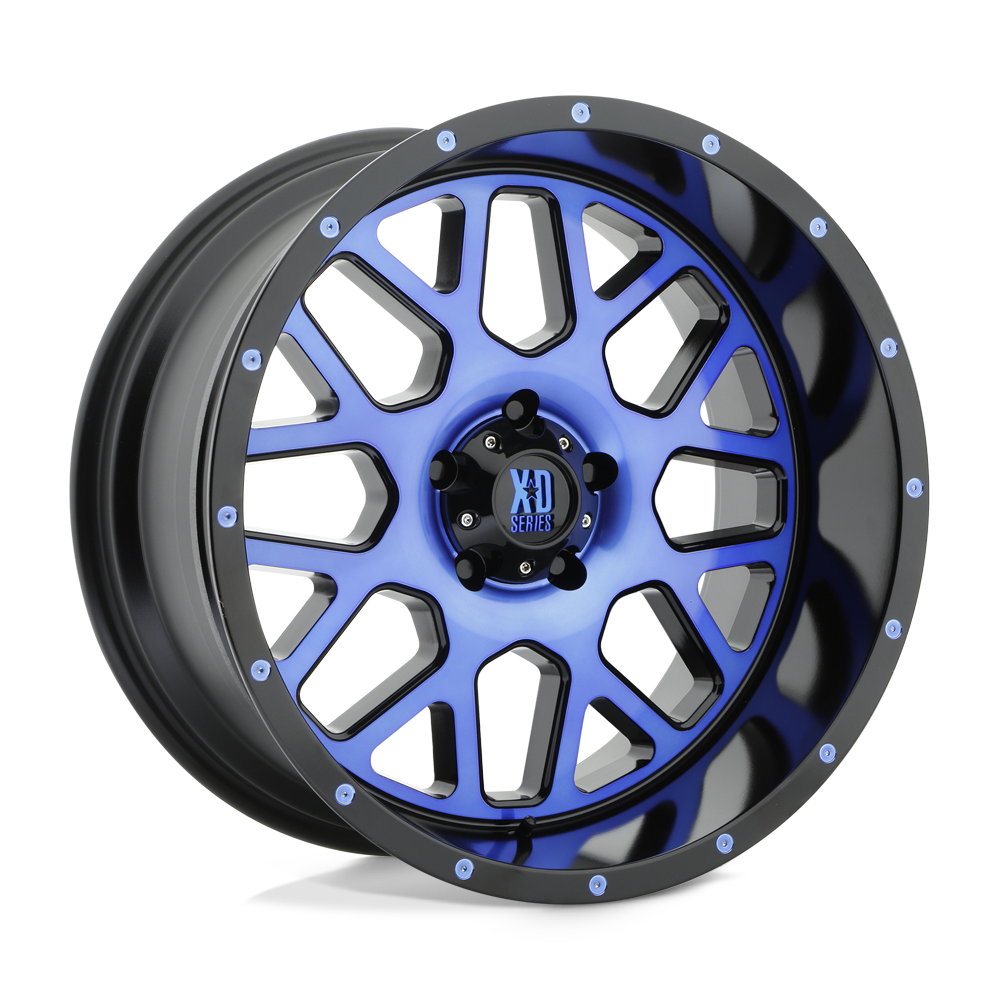 20x10 XD XD820 GRENADE Satin Blk Mach Face W/ Blue Tint Wheel 5x5 (-24mm)