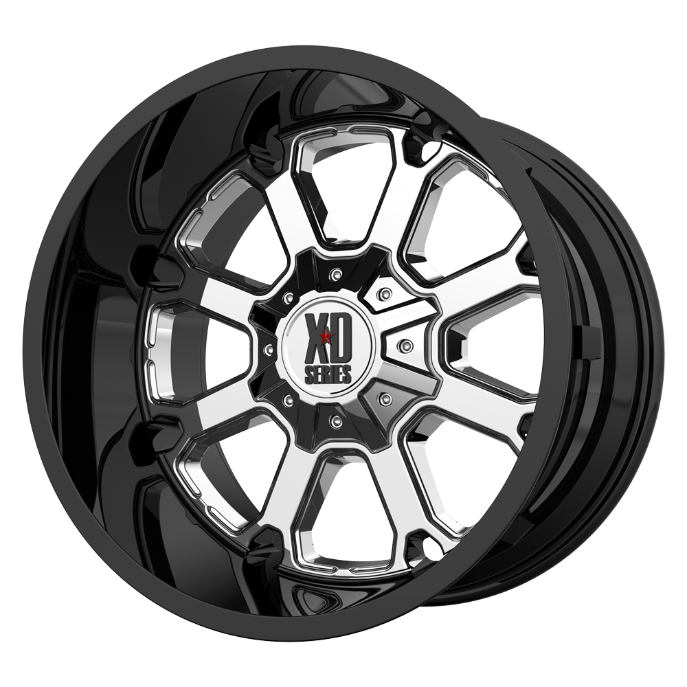 22x10 XD XD825 BUCK 25 PVD Center Gloss Black Lip Wheel 8x170 (-18mm)