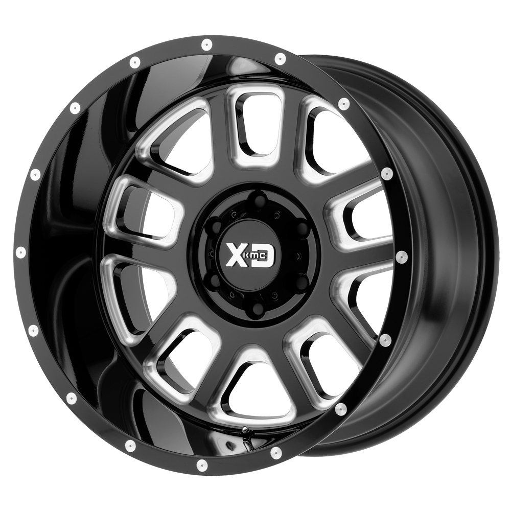 20x9 XD XD828 DELTA Gloss Black Milled Wheel 5x5 (-12mm)
