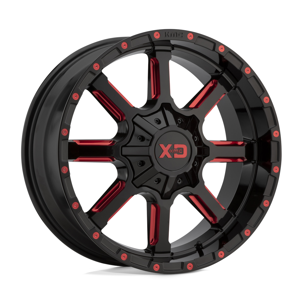 20x10 XD XD838 MAMMOTH Gloss Black Milled W/ Red Tint Wheel 8x170 (-18mm)