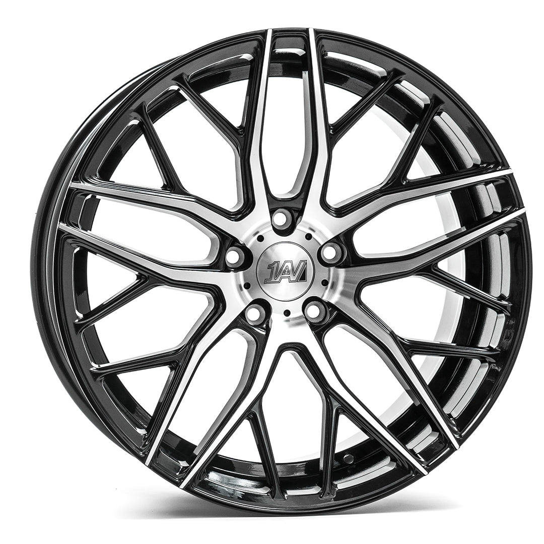 20x8.5 Axe ZX11 Black And Polished Face Wheels 5x112 (40mm) Set of 4