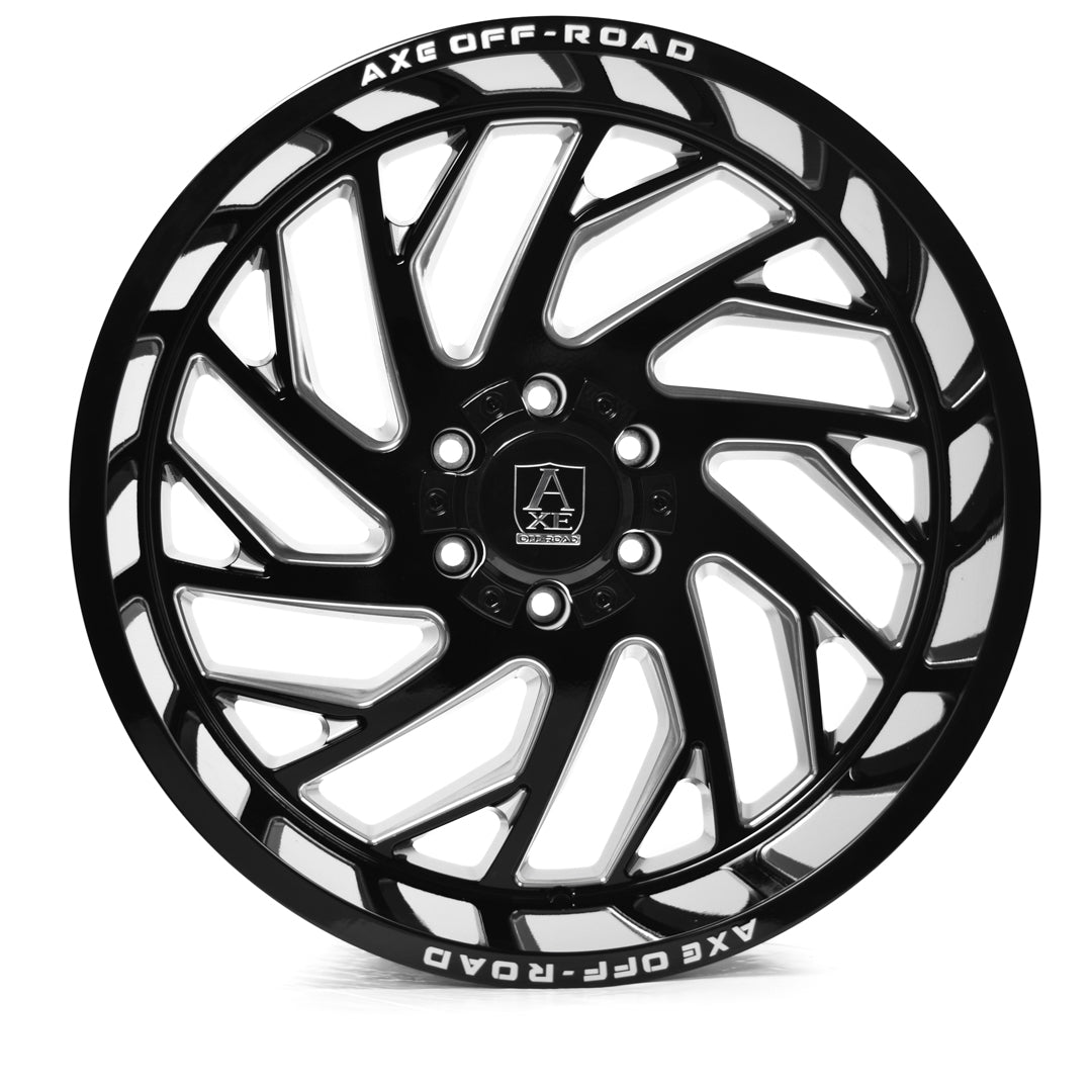 22x12 Axe Zeus Gloss Black Milled Wheel 5x5/5x5.5 (-44mm)