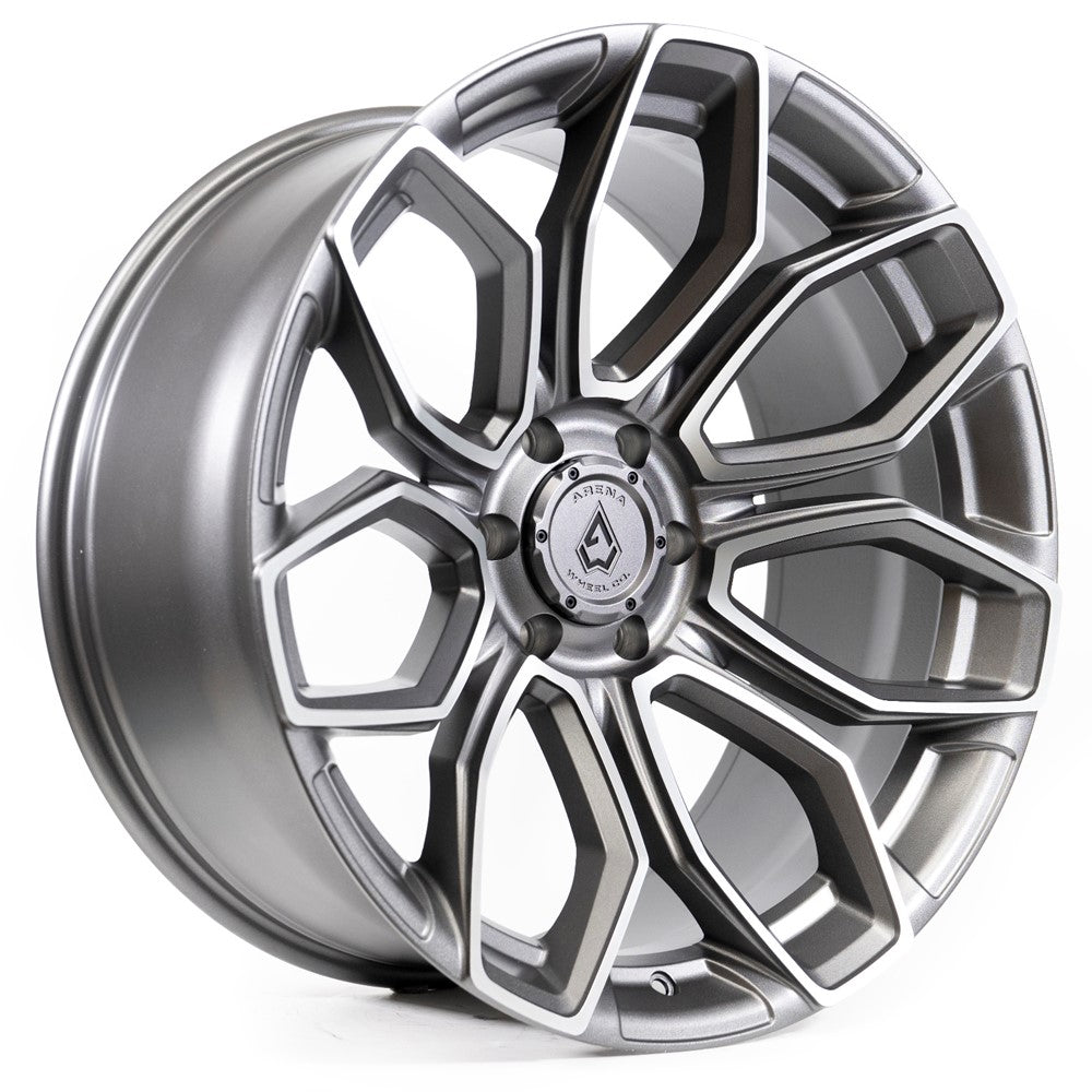 20x9 Arena A116 Cobra Texture Gunmetal Machine Clear Coat Wheel 6x135 (0mm)