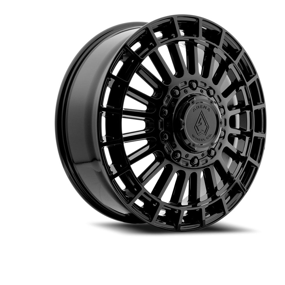 20x8.25 Arena Wheel Co. A151 Blaze Gloss Black DUALLY FRONT Wheel 10x225 (100mm)