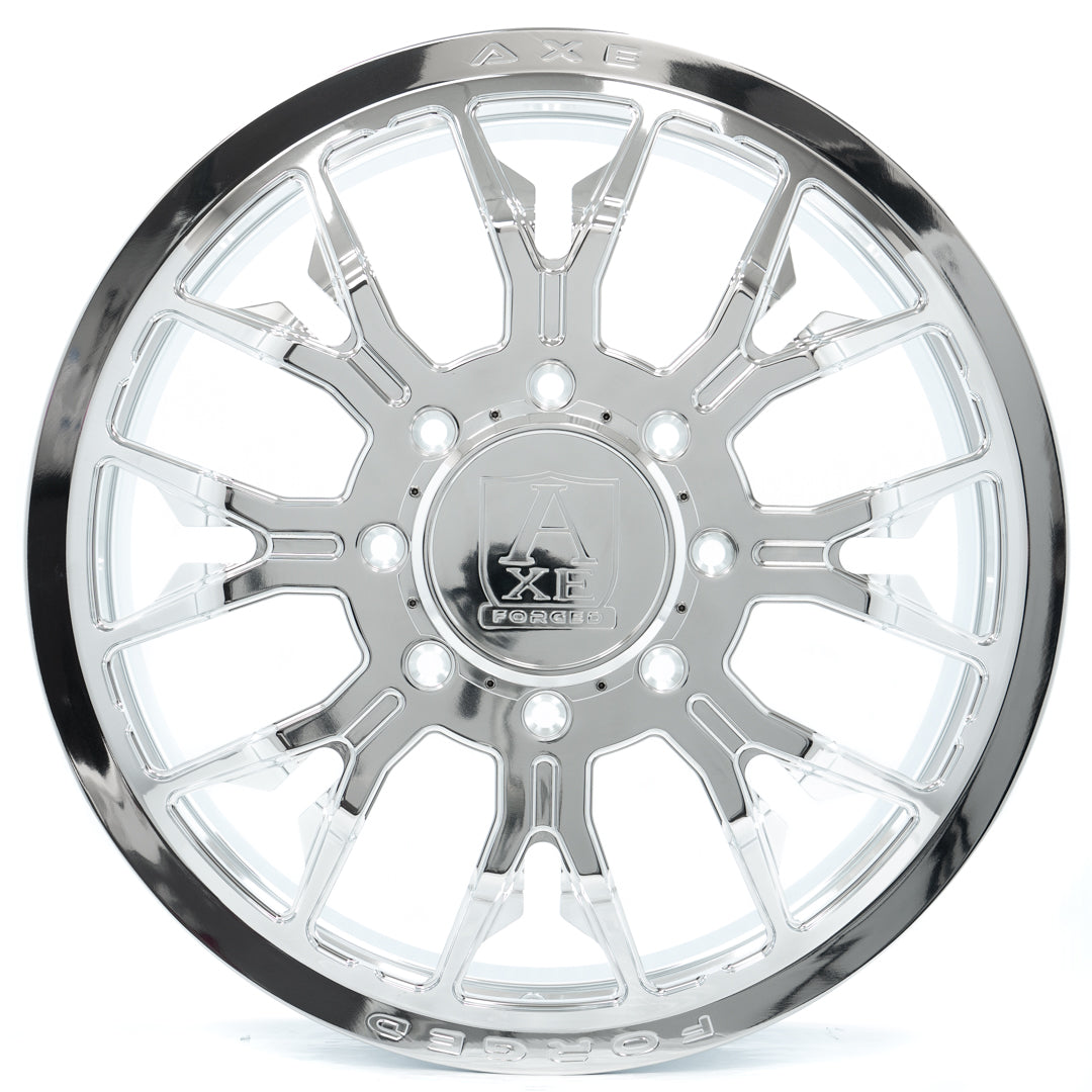 26x8.25 Axe Wheels AF6 Fully Polished FORGED DUALLY FRONT Wheel 8x210 (156mm)