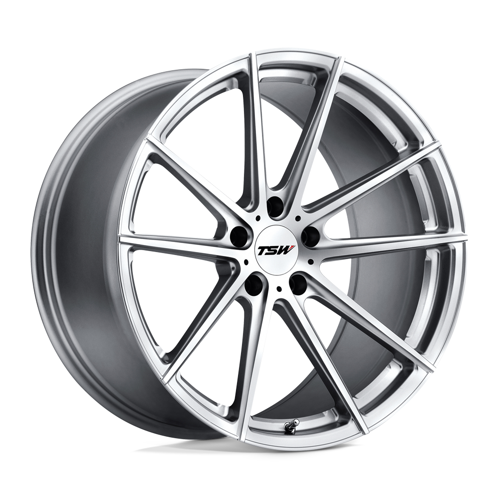 21x10.5 TSW BATHURST SILVER W/ MIRROR CUT FACE Wheel 5x112 (32mm)