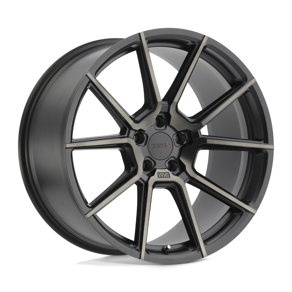 19x9.5 TSW CHRONO MATTE BLACK W/ MACHINE FACE & DARK TINT Wheel 5x112 (39mm)