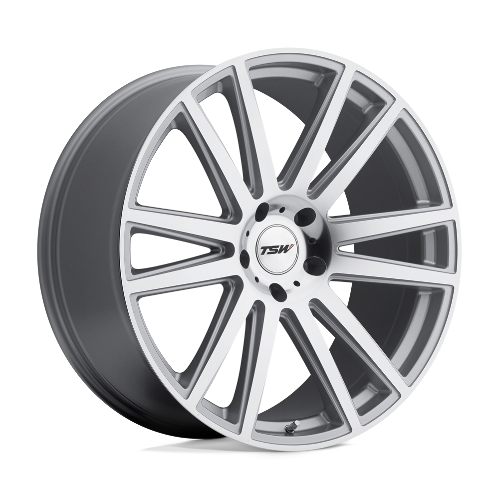 20x10 TSW GATSBY SILVER W/ MIRROR-CUT FACE Wheel 5x120 (37mm)