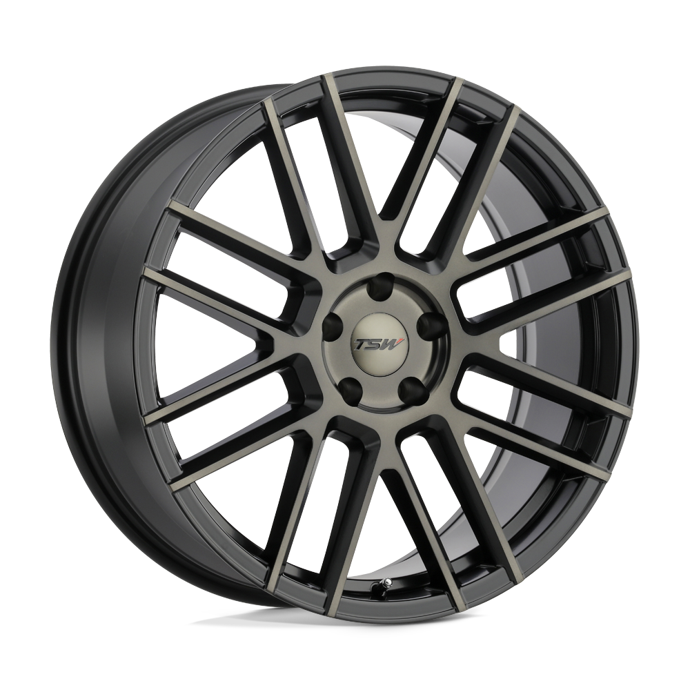 22x9 TSW MOSPORT MATTE BLACK W/ MACHINE FACE & DARK TINT Wheel 5x4.5 (20mm)