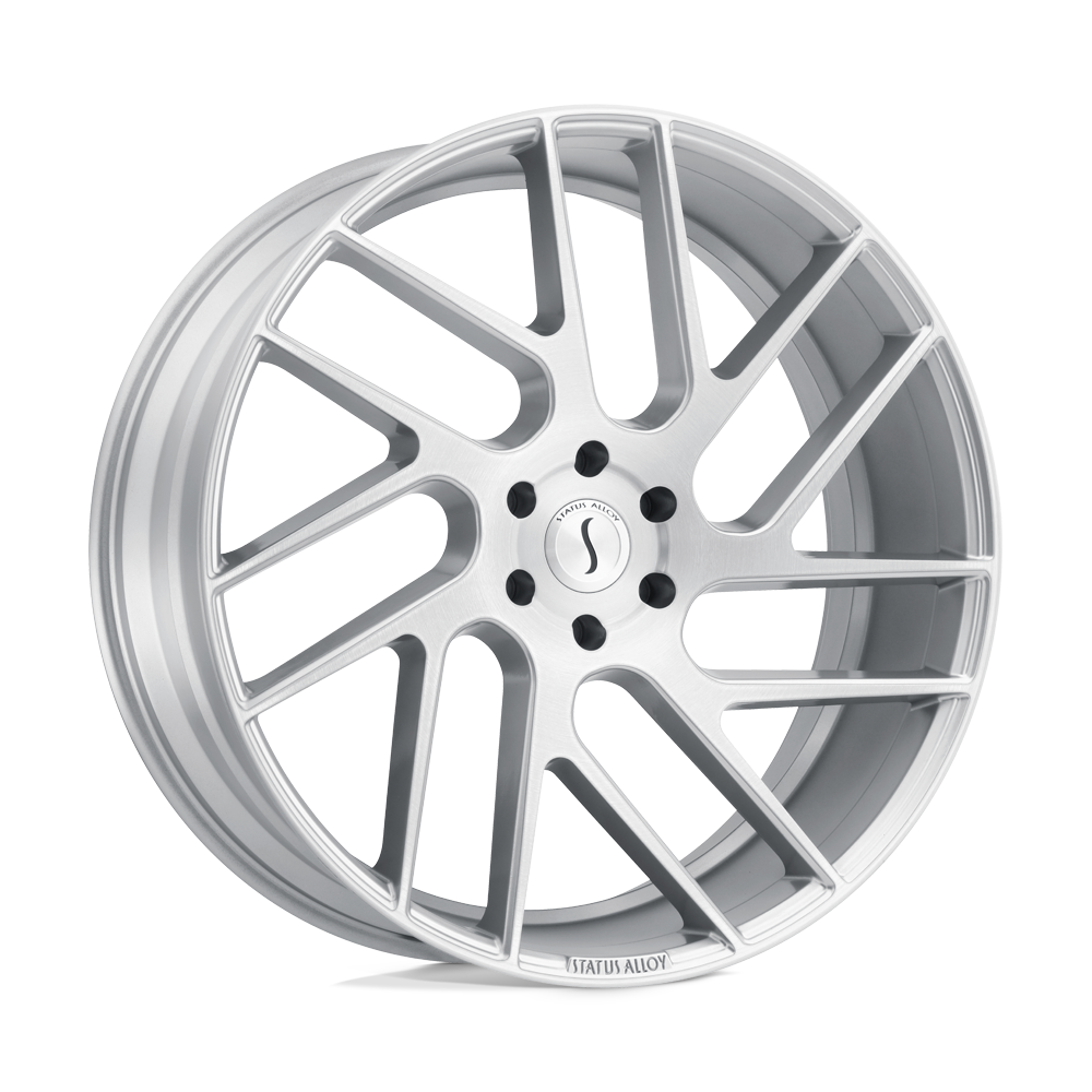 22x9.5 Status JUGGERNAUT SILVER W/ BRUSHED MACHINED FACE Wheel 5x4.5 (30mm)