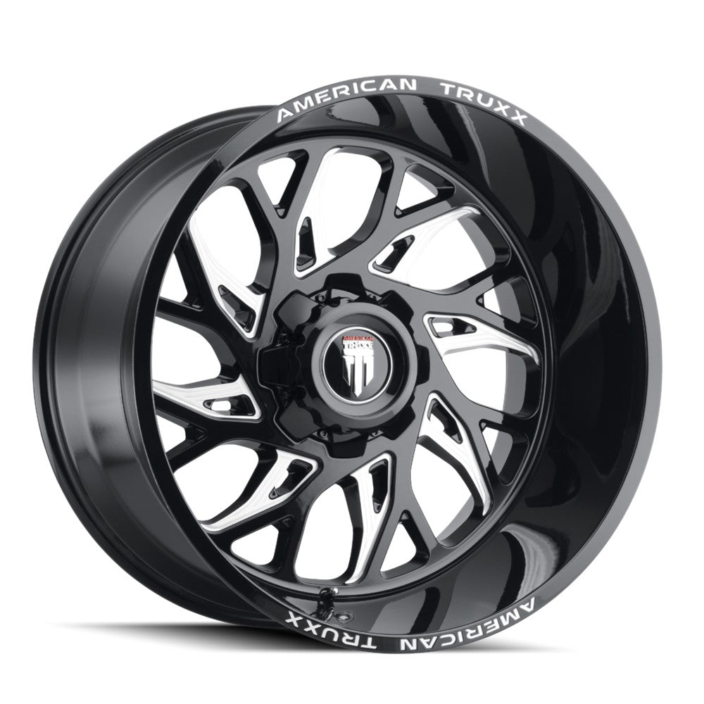 24x14 American Truxx Destiny Black/Milled Wheel 8x6.5 (-76mm)