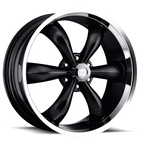 22x9.5 American Muscle 142 Legend 6 Black Machined Wheel 6x5.5 (30mm)