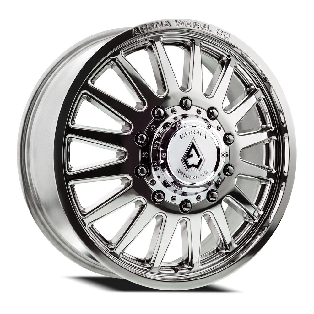 24x8.25 Arena A110 Rival Milled and Polished DUALLY FRONT Wheel 10x225 (105mm)
