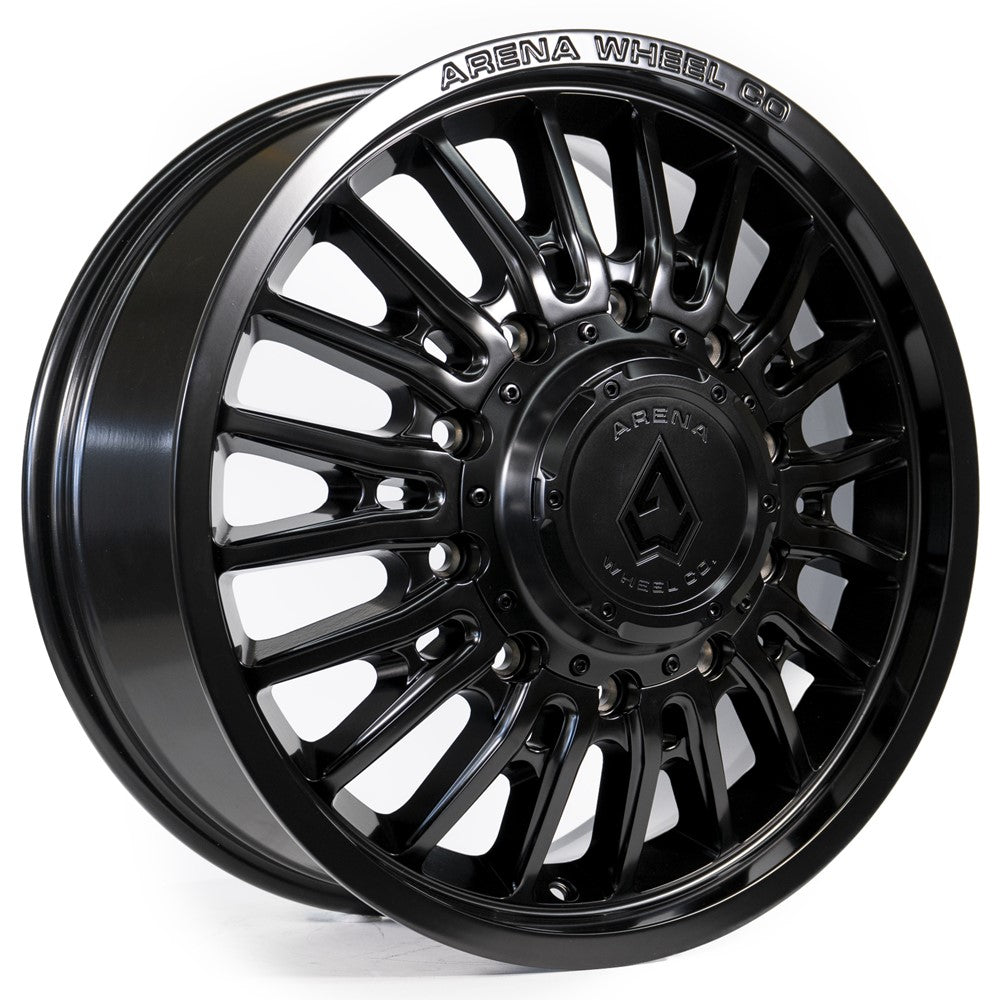 20x8.25 Arena A113 Thunder Satin Black DUALLY FRONT Wheel 10x225 (105mm)