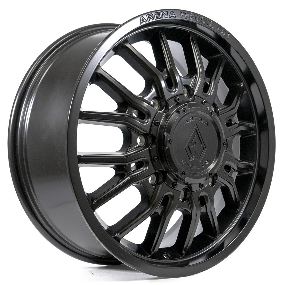 22x8.25 Arena A113 Thunder Satin Black DUALLY FRONT Wheel 8x210 (105mm)