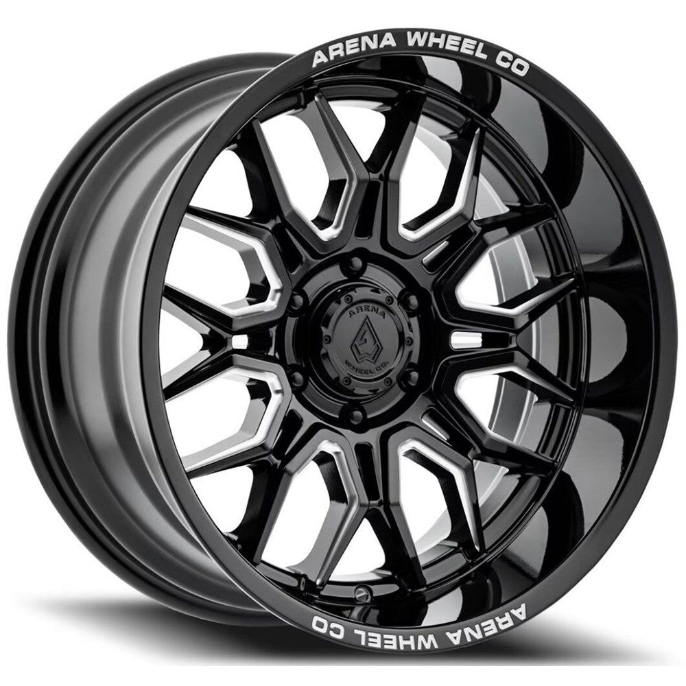 20x10 Arena A117 Violator Gloss Black and Milled Wheel 6x135 (-18mm)