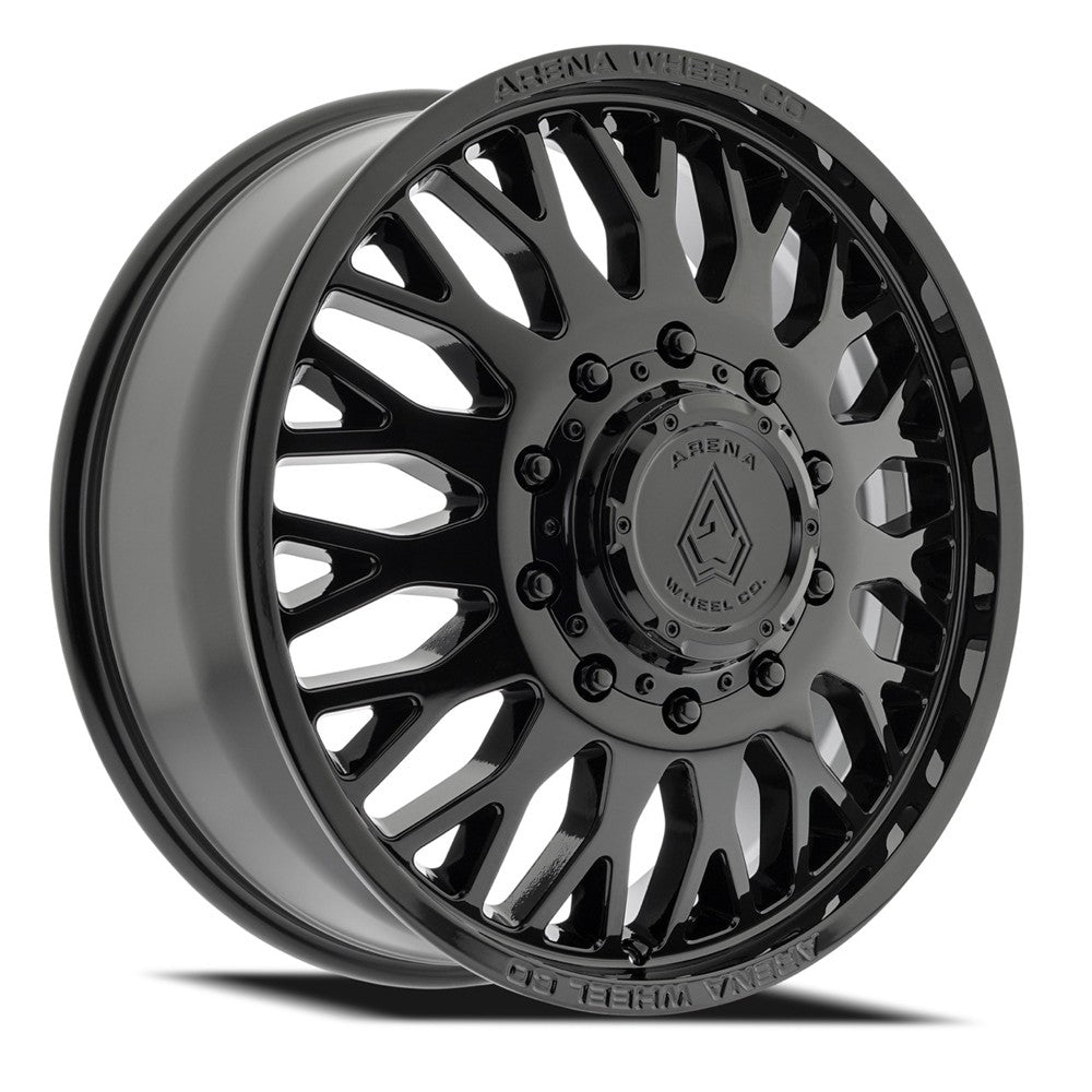 22x8.25 Arena A121 Monarch Glossy Black DUALLY FRONT Wheel 8x200 (100mm)