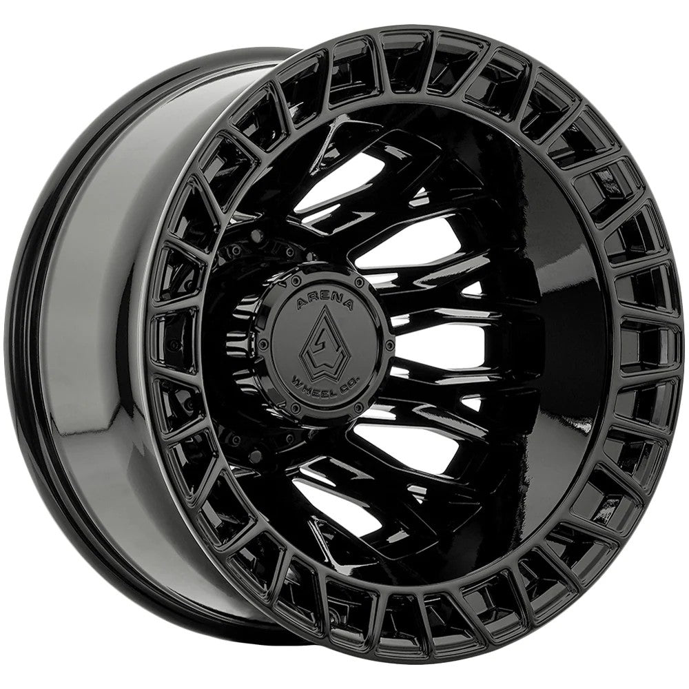 22x8.25 Arena A127 Innovator Glossy Black DUALLY REAR Wheel 8x210 (-220mm)